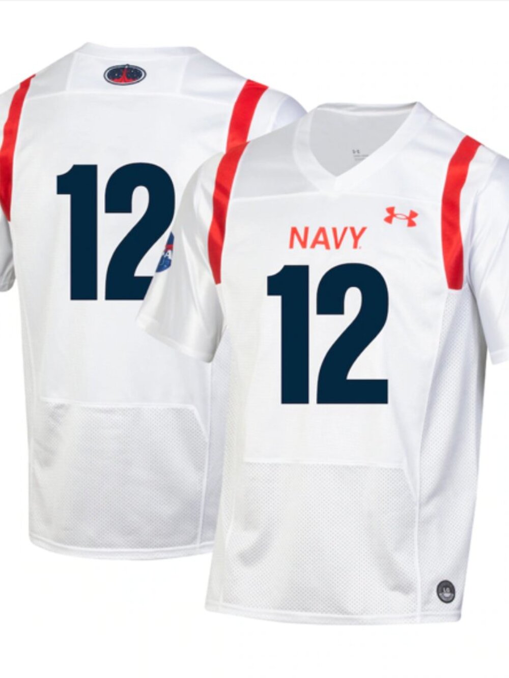 Navy Midshipmen Under Armour '22 NASA Special Games Football Jersey White M NWT